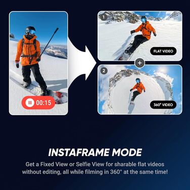 Водонепроникна екшн-камера 8K 360, лідер для умов слабкого освітлення, ефект невидимої селфі-палиці, міцний та змінний об&39єктив, 3-годинний час роботи від акумулятора, вбудований вітрозахист, 360 X5 -