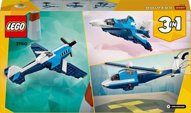Конструктор LEGO Creator 3-in-1 Aviator: Racing Plane Toy 31160, 178 деталей, літаки та гелікоптер