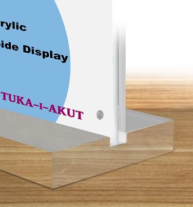 Настільні підставки TUKA-i-AKUT, 25 шт., альбомна орієнтація A4, прозорий акрил із магнітною застібкою, двосторонній дисплей, тримач для брошур, підставка для флаєрів, настільний рекламний дисплей, кришталево прозора Т-подібна підставка TKD8241-A4-W-25x, 
