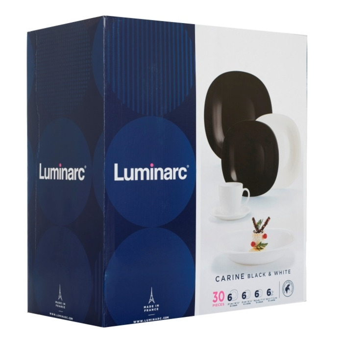 Сервіз столовий LUMINARC CARINE BLACK&WHITE, 30 предметів (6339303)