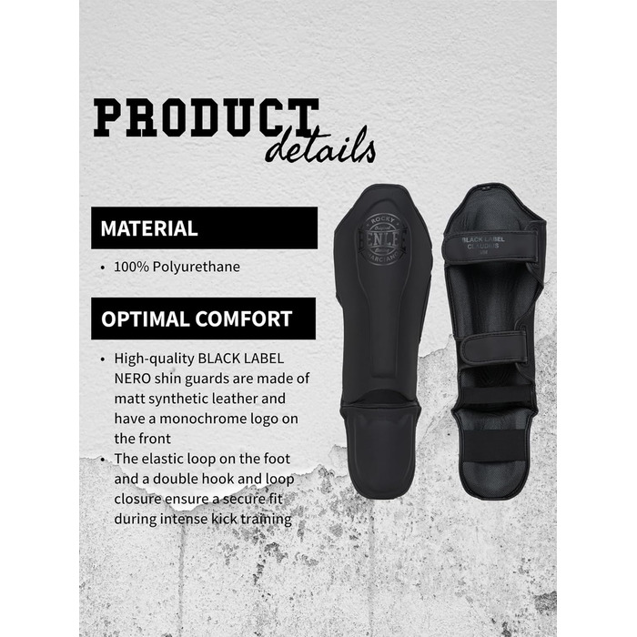 Щитки для гомілок BENLEE зі штучної шкіри Claudius чорні, розмір L-XL