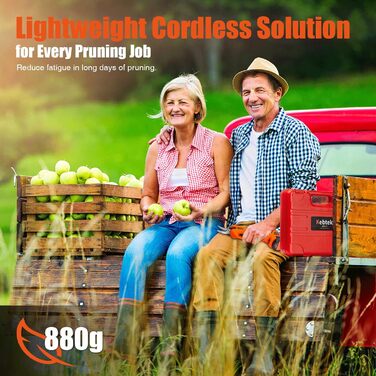 Бездротові садові ножиці, електричні садові ножиці, портативні садові ножиці на акумуляторах з 2 упаковками акумуляторних батарей ємністю 2 Аг - 16,8 В 25 мм (0,98 дюйма)