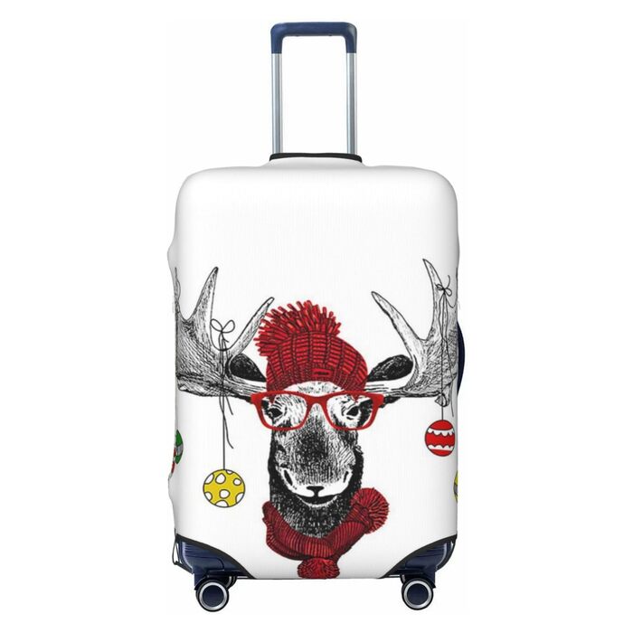 Чохол для валізи Веселий Олень, захисний, еластичний, для валіз розміром 45.7-81.3 см, Чорний, Великий
