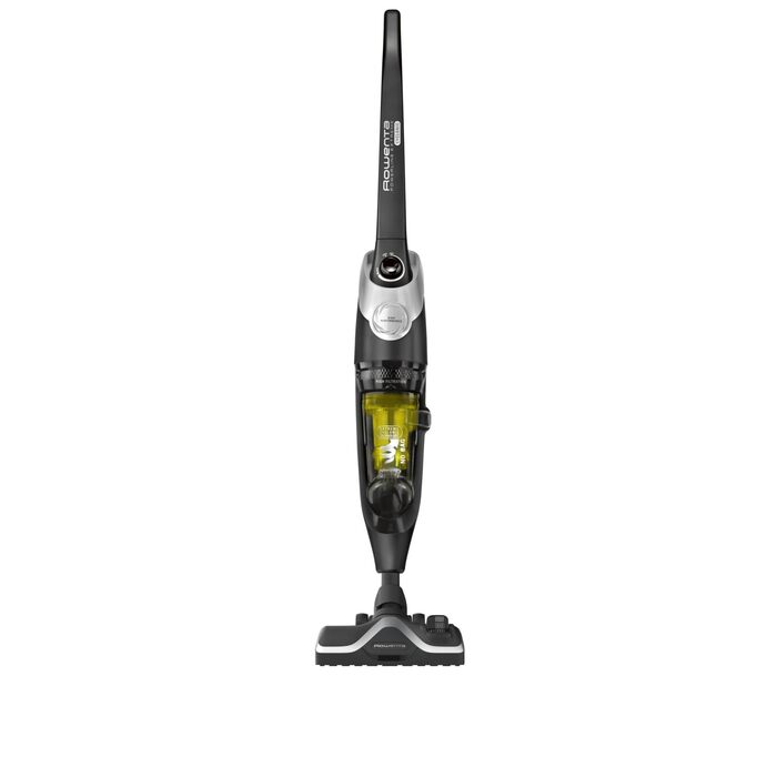 Вертикальний пилосос Rowenta Powerline Extreme Cyclonic RH8155, безмішковий, з мережевим кабелем, покращена ковзаюча насадка, висока потужність всмоктування, низький рівень шуму, чорно-сріблясто-жовтий