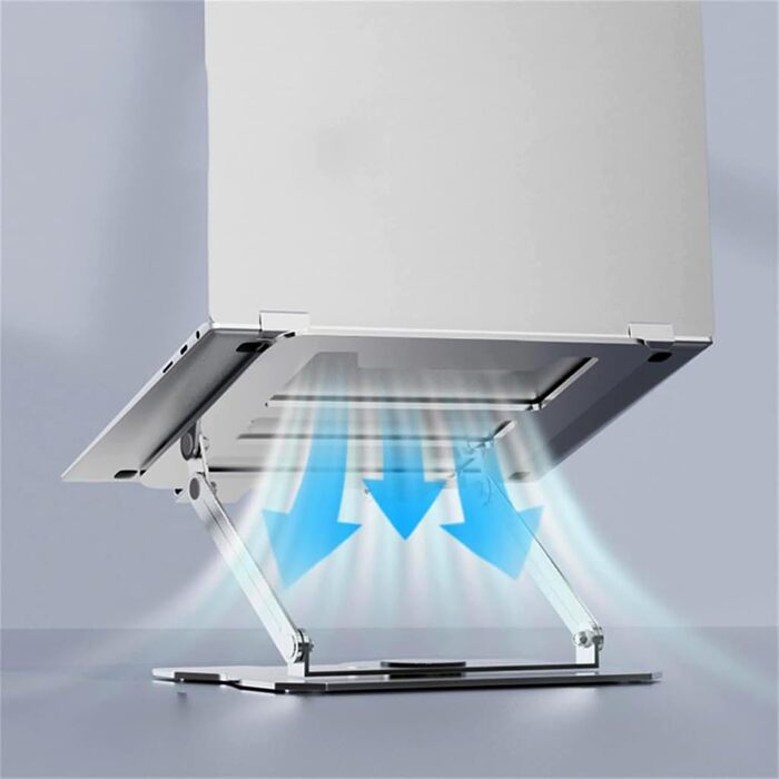 Підставка для ноутбука, металева, складана, портативна, з регульованим кутом нахилу та вентиляційними отворами, сумісна з ноутбуками до 17 дюймів