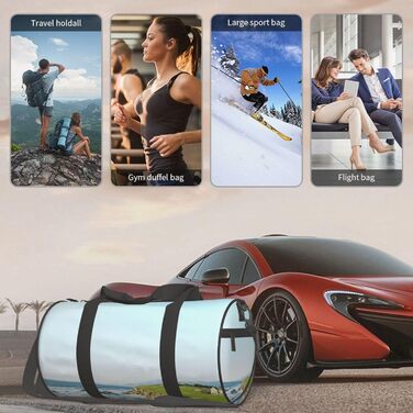 Спортивна сумка, дорожня сумка, пляжна сумка з принтом, сумка для гольфу, сумка на ніч, чорна, універсальний розмір