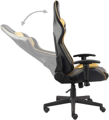 Обертове ігрове крісло, офісне крісло, ігрове крісло, письмове крісло, обертове крісло, золотистий ПВХ