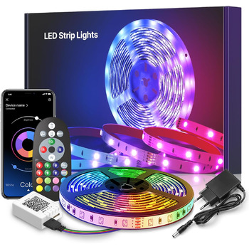 Світлодіодна стрічка 6м, RGB світлодіодна стрічка, гірлянди з пультом дистанційного керування до 6м, музична синхронізація кольору