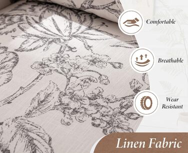 Льняне одномісне крісло-диван для вітальні з дерев&39яними ніжками, ретро-крісло з підлокітником та одним кріслом для балкону (бежевий)