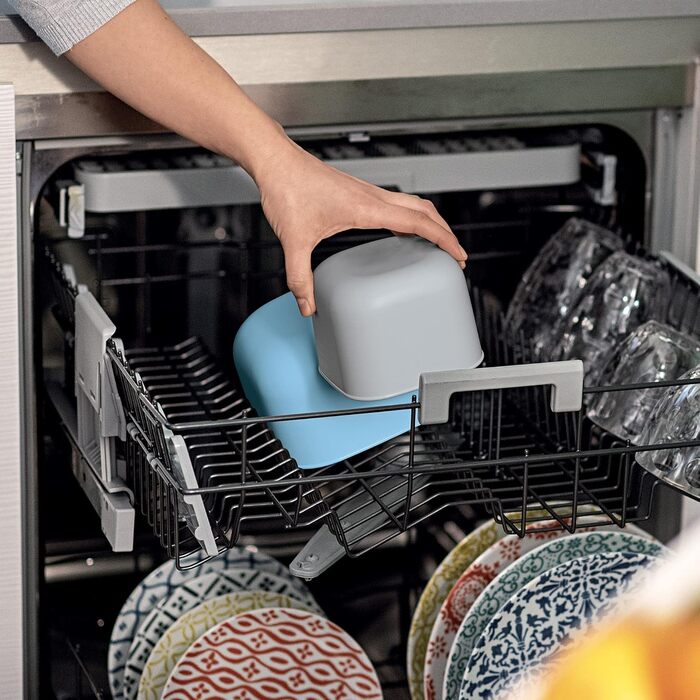 Набір із 3 герметичних контейнерів для холодильника/морозильної камери/мікрохвильової печі, низький профіль, 19,5 x 19,5 x 9,3 см 450/975/1900 куб.см - 17070752 19,5 x 19,5 x 9,3 см Одинарний