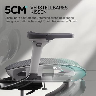 Ергономічне офісне крісло Hbada E3 Pro 3-зонна поперекова підтримка 4D підголівник 6D підлокітники Підставка для ніг Регульована висота Ідеально підходить для домашнього офісу та ігор сірого кольору E3 Pro