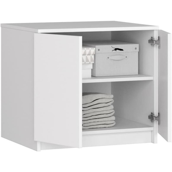 Шафа BDW з надставкою, 4-дверна шафа, 2 шухляди - Шафа для зберігання - Сучасна шафа для спальні, вітальні, коридору, 234x60x51 см - Біла