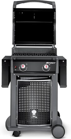Газовий гриль Weber Spirit E-210 Classic, 2 пальники, площа гриля 51 x 46 см, решітка для підігріву, термометр на кришці, 2 колеса чорний/сріблястий (1500833)