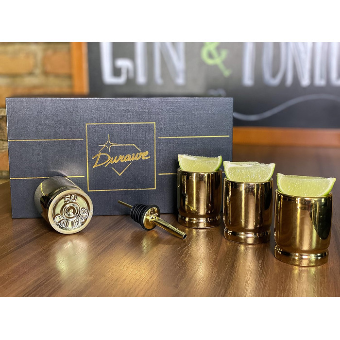 Чарка 50 калібру, керамічний пістолет, набір чарок з 4 шт. з наливником, 50 кульових гільз у формі чарки Чудовий подарунковий набі