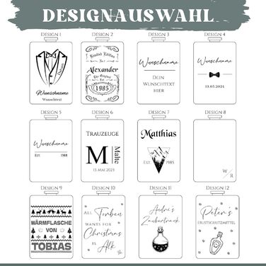 Набір фляжок з гравіюванням - Персоналізований з іменем - Ідея подарунка для весілля та чоловіків - Нержавіюча сталь (Дизайн 8)