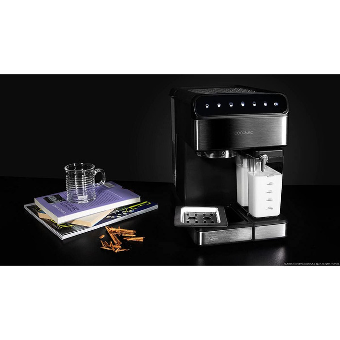 Напівавтоматична еспресо-машина Power Instant-ccino 20 Touch серії Nera. 1350 Вт, тиск 20 бар, резервуар для молока 500 мл, сенсорне керування, резервуар для води 1,4 літра, обробка з нержавіючої сталі Black Tactile