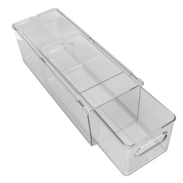 Штабелювана шухляда для зберігання, універсальне використання для ванної кімнати, спальні та офісу. Прозорий контейнер з кількома відділеннями для косметики, туалетного приладдя та іншого (3 літри).