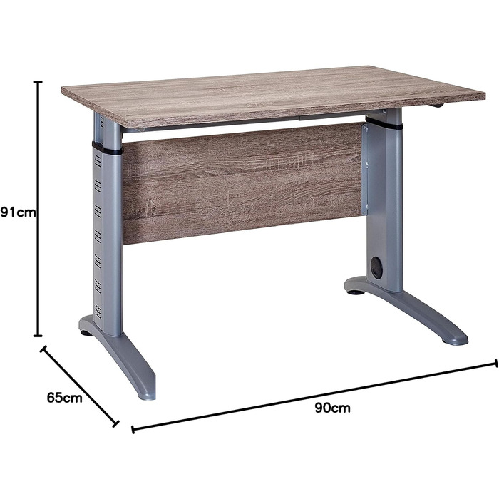 Касовий стіл Furniture Partner, 701432, декор дуба трюфеля, приблизно 90 x 65 x 69,5-87,5 см