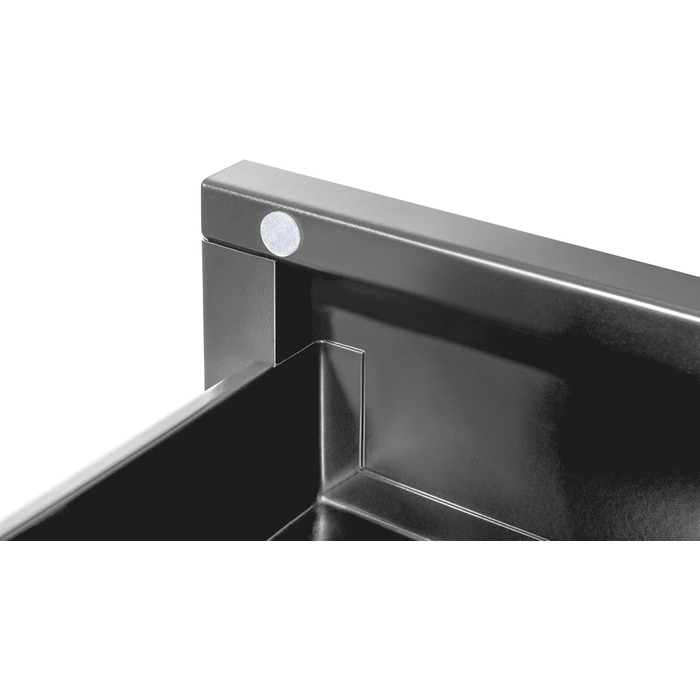 Шухляда під столом - Висувна - Плавний хід - Глибина 48 см - Вантажопідйомність 5 кг - Для монтажу під столами, робочими столами або стільницями - Чорна