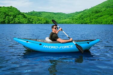 Надувний каяк на 1 особу з ручним насосом, веслом, сумкою для перенесення, синій, Single Cove Champion 2023