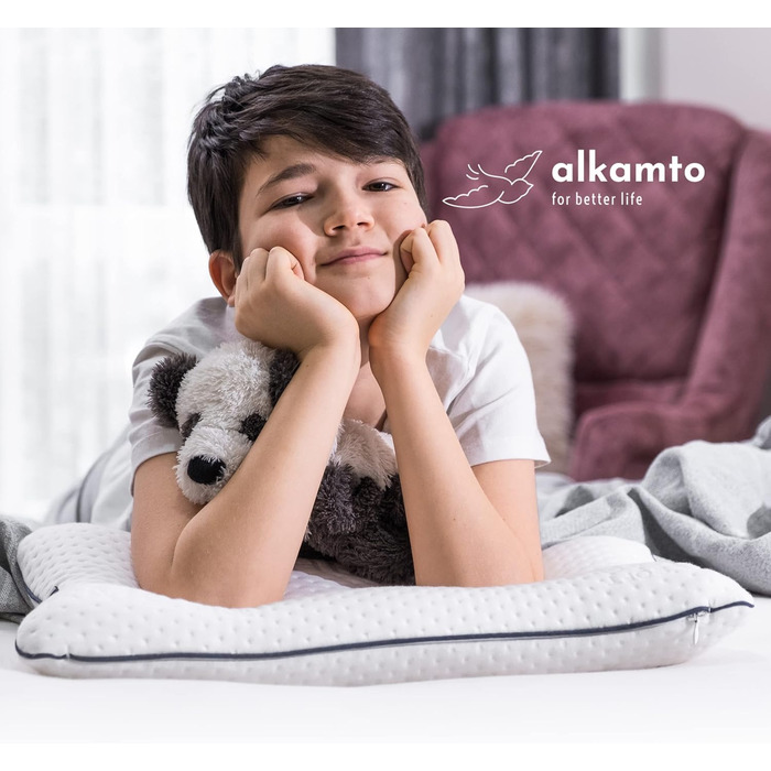 Ергономічна дитяча подушка 50x32 Oeko-Tex Memory Foam Flat дитяча подушка для дітей та малюків від 2 років (50 x 32 x 6 см)
