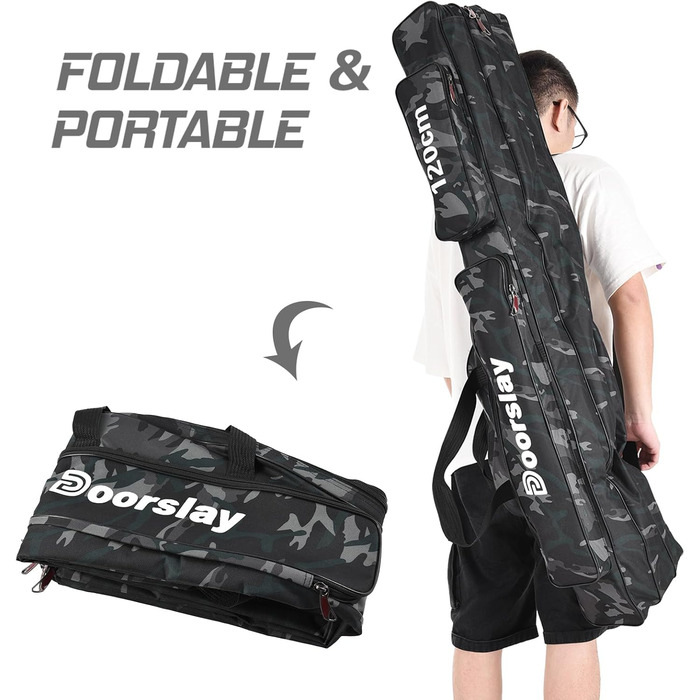 Сумка для вудок, складна сумка для вудок, сумка для зберігання інструментів для риболовлі, портативна сумка для риболовних снастей 90/120/150 (додатково), 3 Layer Fishing Bag