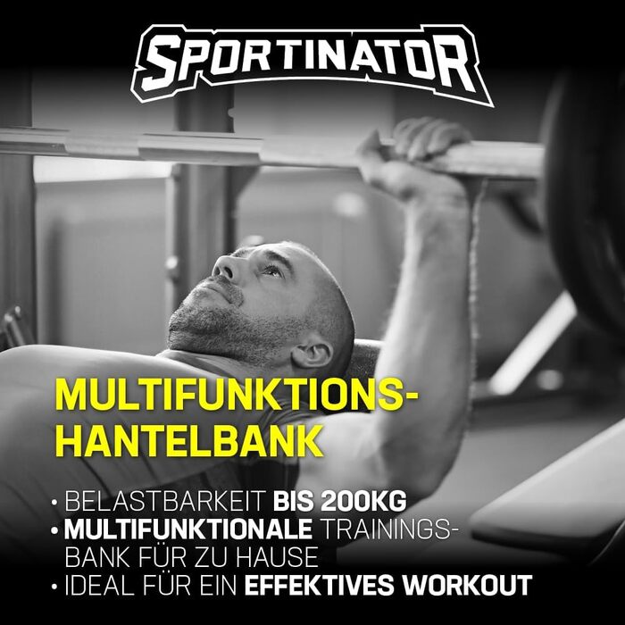 Багатофункціональна силова лава Регульована тренувальна лава зі стійкою для штанги, накладкою для згинання рук та тренажером для ніг Міцна конструкція для ефективного тренування всього тіла Чорний колір