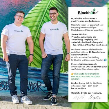 Преміум термопляшка Blockhtte з нержавіючої сталі, 1 л, сріблястий