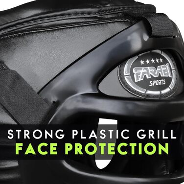 Боксерський шолом 2-в-1 регульований шолом для бойових мистецтв зі знімною маскою для обличчя, повний захист обличчя для MMA, муай-тай, кікбоксингу, спарингу Чоловіки та жінки, розмір S, чорний