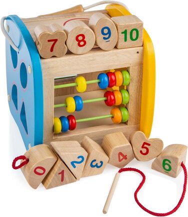 Усі деревяні кубики Kids United, розвиваюча іграшка, коробка для стекування, ігрова коробка для немовлят і малюків Дерев&39яна ігр