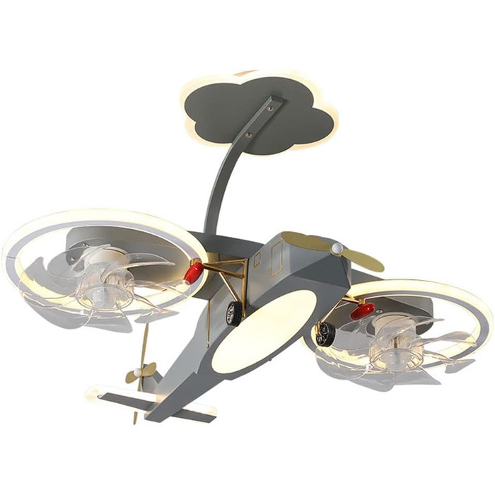 Стельовий світлодіодний світильник PAZWAHF 80 Вт, стельовий вентилятор зі світлодіодним підсвічуванням, регульованою швидкістю віт