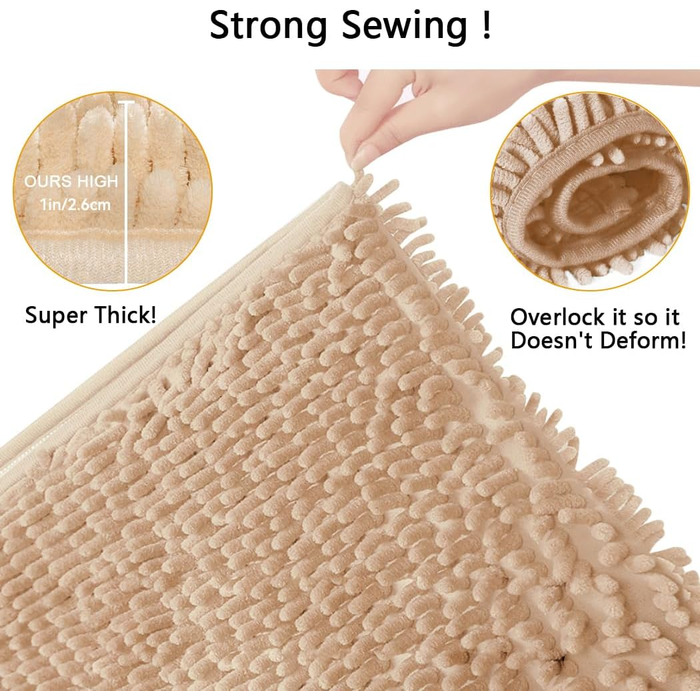 Комплект нековзних килимків для ванної, висока щільність водопоглинання, м&39яка мікрофібра, килимок для туалету, килимок для підставки для туалету, можна прати в пральній машині, комплект з 3 предметів (кольоровий)