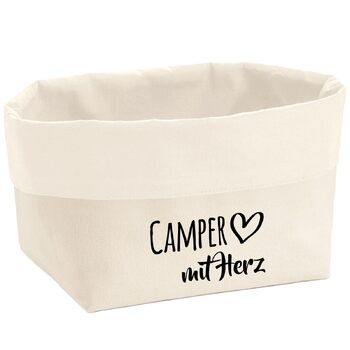 Органайзер для кемпера з сердечком, подарунок, 3-літровий середній кошик для зберігання з полотна та бавовни, ідея подарунка для кемпера