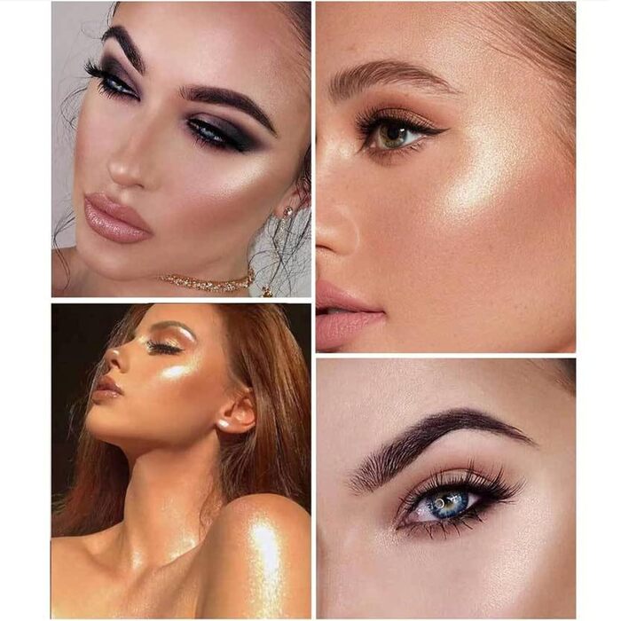 Блискучі тіні для повік, 6 кольорів, водостійкі тіні для повік-стік як підводка для очей та хайлайтер - металеві та перламутрові тіні для повік-стік, стійкі та кремові для ідеального макіяжу очей