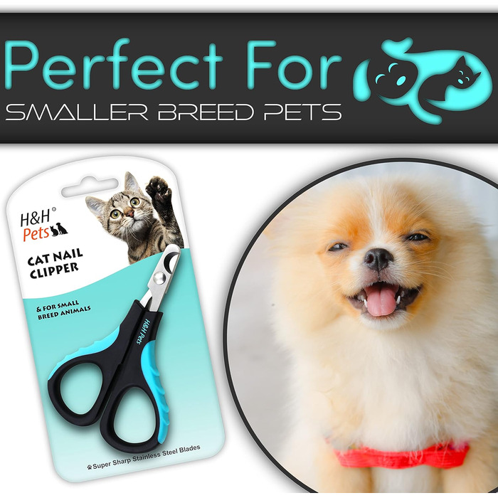 Кусачки для котячих кігтів H&H Pets, гострі як бритва леза з нержавіючої сталі, міцні нековзні ручки, аксесуари для котів та дрібних тварин, професійний грумінг вдома