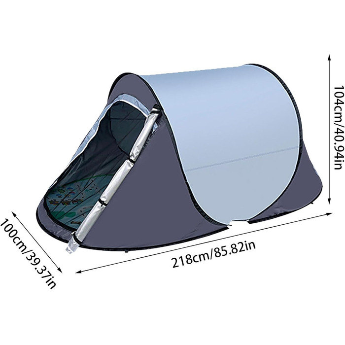 Складаний намет - Foreign Water of Cent Намет Parra 1 O 2 Persons з сонцезахисним тентом Миттєвий сімейний притулок CN з автоматичним встановленням Зовнішнє зберігання тенту