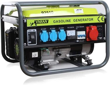 Бензиновий генератор 2,3 кВА 400 В 3 шт. 230 В 12 В постійного струму Електричний генератор, 92510