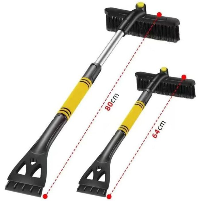 Автомобільний скребок для льоду Автомобіль з мітлою для DS 9 2020 2021 2022 2023, Скребок для лобового скла Автомобільний снігоприбирач 3 в 1 Автомобільний скребок для льоду Щітка для снігу Знімні телескопічні аксесуари для видалення льоду, жовтий звичайн