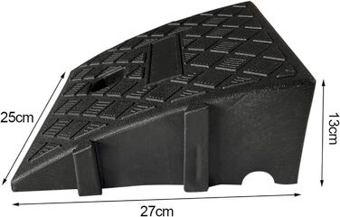 Бордюрні пандуси SADFD , Автомобільні бордюрні пандуси, Гумовий дверний пандус для порогу, Протиковзкий пандус для інвалідного візка, 25 2713 см, Портативний легкий пандус для бордюру, Міцний пандус з порогом, Чорний