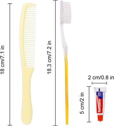 Одноразові зубні щітки із зубною пастою та гребінцем для бездомних, в індивідуальній упаковці, підходять для готелів, air-bnb, притулку/бездомних/будинків престарілих/благодійних організацій, 20 шт.