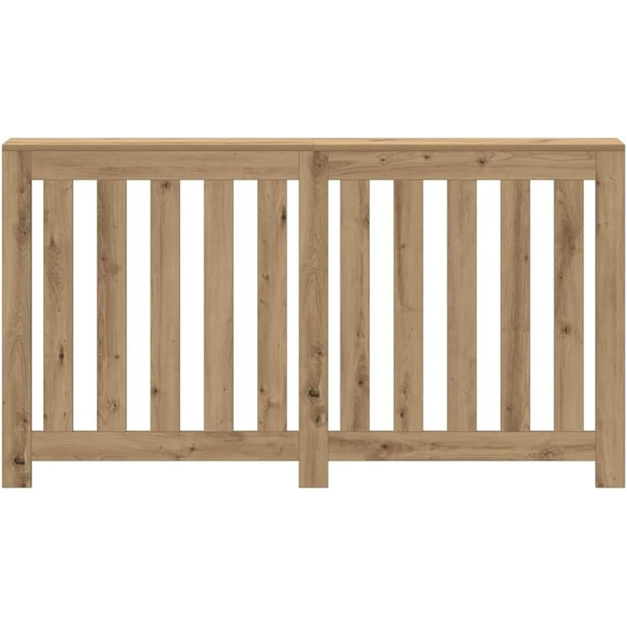 Кришка радіатора, Сучасна кришка радіатора з рейками для вітальні, Кришка радіатора, Дуб ремісника 149x20x82 см, Матеріал на основі дерева