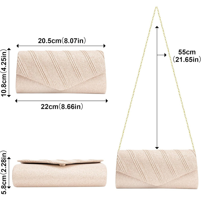 Клатч жіночий Larcenciel, блискуча сумочка з ланцюжком, вечірня сумочка з металевими паєтками для нареченої, елегантна сумка на плече для весілля, вечірки, побачення, золотий колір