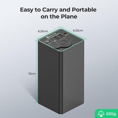 Портативний зарядний пристрій RoyPow Power Bank із штекером для прикурювача 30 Вт PD, USB-C та портом 12 В постійного струму для відеореєстратора, автомобільних пристроїв, ноутбука, MacBook Air, астрофотографії, iPhone, компресорного холодильника (оновлен