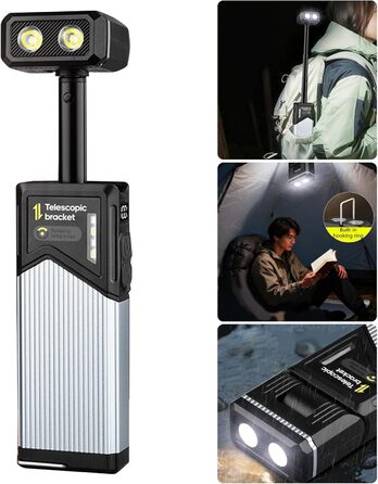 Портативні телескопічні ліхтарі, 500 лм, висока яскравість, обертання на 180, IP44, 5 для екстрених випадків у поході, портативний телескопічний робочий ліхтар, 2