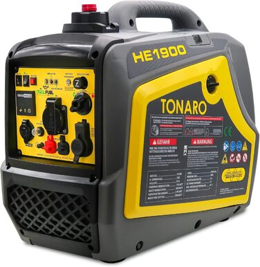 Двопаливний інверторний генератор - Портативний бензиновий/зріджений газорозподільний генератор потужністю 2300 Вт - 4-тактний аварійний генератор з системою AVR - Тихий, легкий, компактний - Можлива паралельна робота