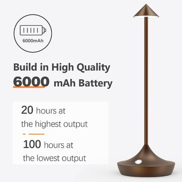 Світлодіодна акумуляторна настільна лампа Акумуляторний набір з 2 шт. , сучасна алюмінієва акумуляторна настільна лампа з можливіс