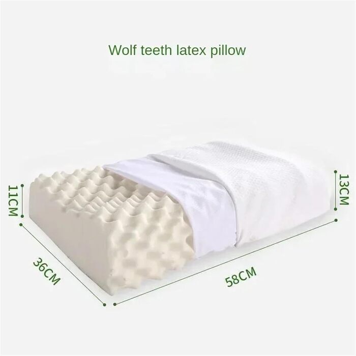 Латексна подушка для шиї, подушка з натурального латексу, основа подушки для дорослих, масажна основа, латексна подушка (стиль хвилі 40x60 см)