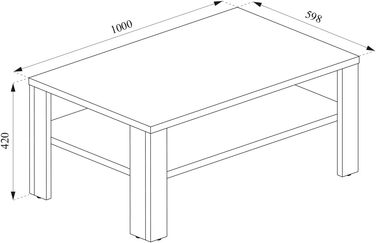 Журнальний столик Vicco, журнальний столик з полицею, антрацит/пісочний дуб, 100 x 60 см