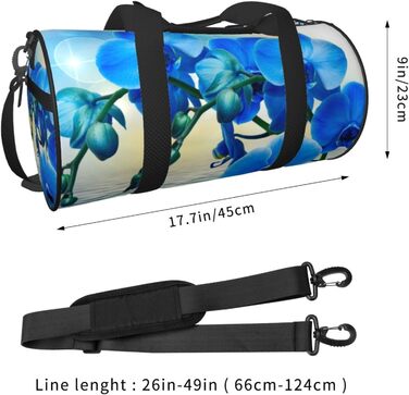 Спортивна сумка для подорожей з елегантним орхідейним принтом, чорна, універсальний розмір