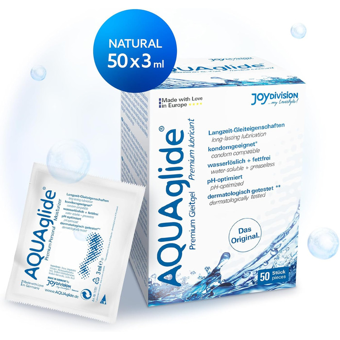 Інтимний лубрикант JOYDIVISION AQUAglide Natural, 50×3 мл